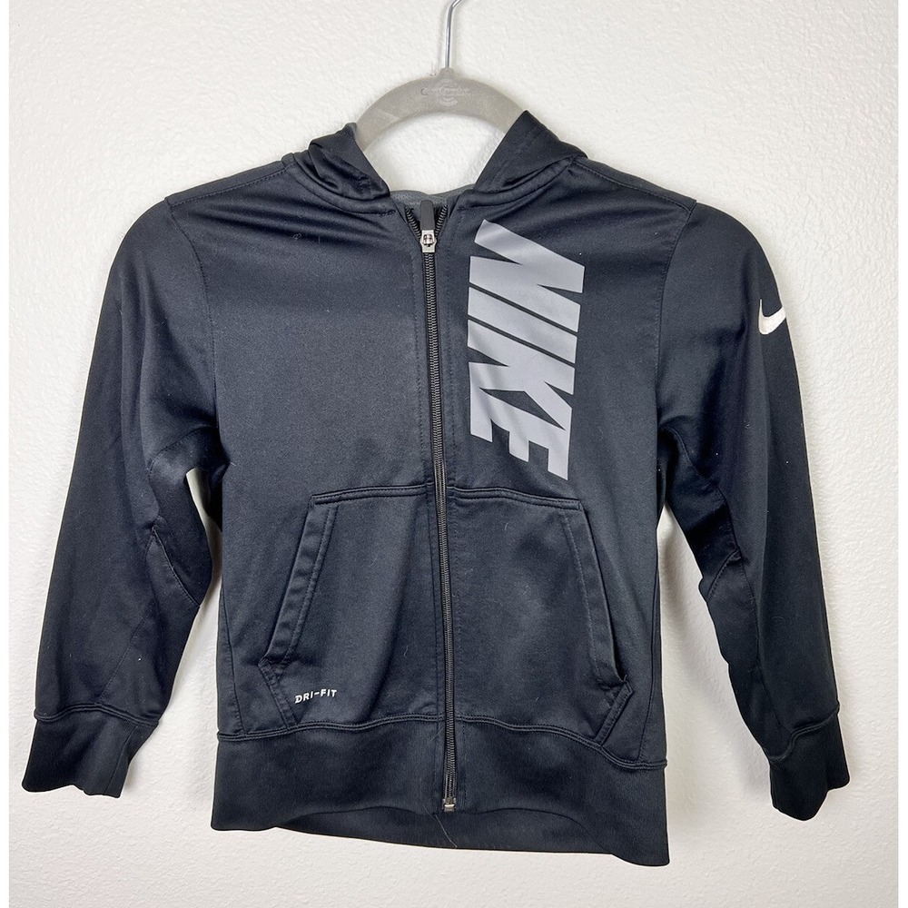 Nike Boys Black Full Zip Up Hoodie Jacket‎ Size Small